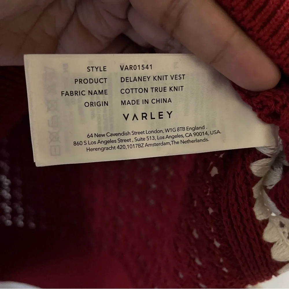 Varley Delaney Knit Vest in red - Picture 7 of 9